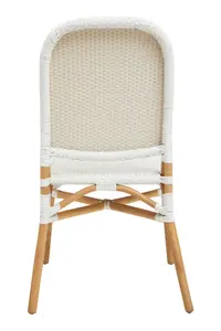 Interiors by Premier White Natural Rattan Dining Chair, Cane Dining Chair, Outdoor Rattan Chair, Sturdy Wood Dining Chair