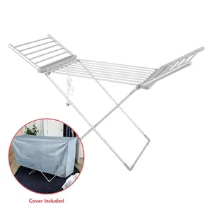 Foldable X-Frame Heated Airer With Cover