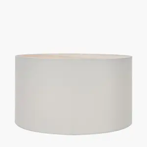 30cm Ivory Poly Cotton Cylinder Drum Shade White Table Lampshades