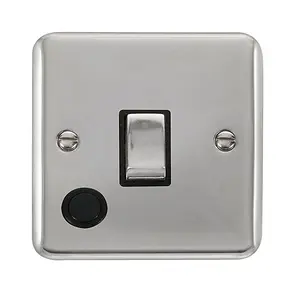 Curved Polished Chrome 1 Gang 20A Ingot DP Switch With Flex - Black Trim - SE Home