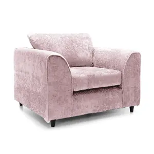 Monaco Chenille Fabric Single Seater Armchair Pink