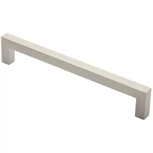 Square Mitred Door Pull Handle 319 x 19mm 300mm Fixing Centres Satin Steel