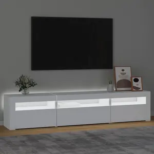 Berkfield TV Cabinet with LED Lights White 195x35x40 cm