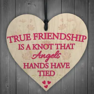 Red Ocean True Friendship Knot Angels Best Friend Gifts Hanging Plaque Friends Home Sign