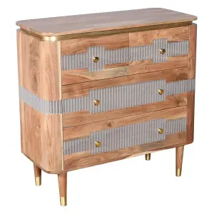 Wilton 4 Drawers Chest - Acacia Wood - L40 x W90 x H90 cm