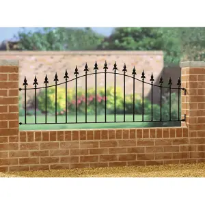 SAXA Metal Spear Top Arched Garden Railing Panel 1830mm (6ft) GAP x 660mm High SAZP04