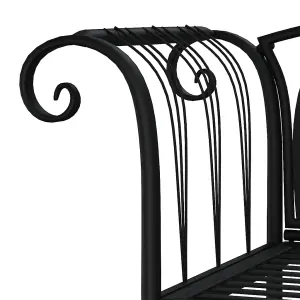 Berkfield 2-Seater Garden Bench 128 cm Black Steel