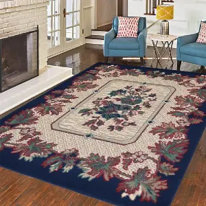 Navy Traditional Tehran Rug - Texas