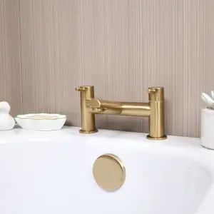 Flode Kumla Bath Filler - Brushed Brass