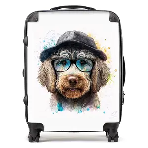 Labradoodle Dog Face Splashart Suitcase - Large