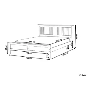 Wooden EU King Size Bed Light Natural Wood MAYENNE