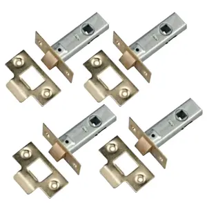 MORTICE TUBULAR LATCH 2.5" 63mm x 4 Internal BRASS