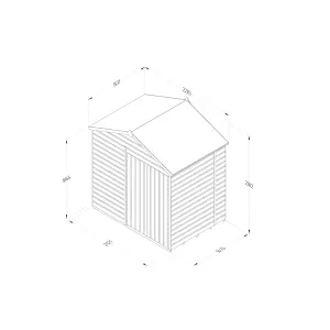 Forest Garden Beckwood Shiplap 7x5 ft Apex Natural timber Wooden Pressure treated 2 door Shed with floor - Assembly service included