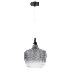 Ruochen 1 - Light Single Pendant Black / Smoke Grey