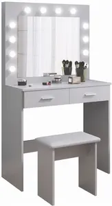 Thurston Dressing Table With Mirror Hashtag Home Colour: Grey