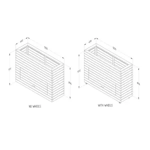 Forest Garden Linear Natural Timber Rectangular Planter (H)97.2cm (W)120cm