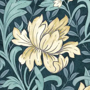 Grandeco Marian Vintage Art Nouveau Floral Trail Smooth Wallpaper, Navy