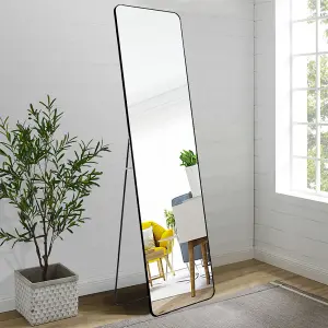 Black Freestanding or Wall Mounted Rectangular Full Length Framed Mirror W 47 x H 157 cm