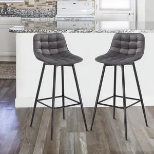 64 cm bar chair Heyman (Set of 2) Dark Grey