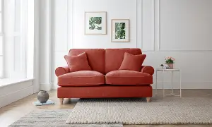 Sofas Express Mumbles Apricot Red Scroll Manhattan 2 Seater Sofa