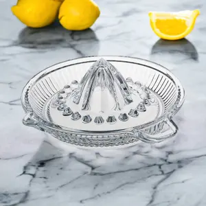 Queensway Home & Dining Height 7cm Glass Citrus Lemon Orange Lime Squeezer Strainer Fresh Hand Juicer Tool