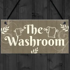 Red Ocean The Washroom Shabby Chic Novelty Bathroom Toilet Signs And Plaques Sign For Door Bathroom Decor