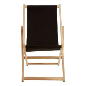 Interiors by Premier Beauport Black Deck Chair