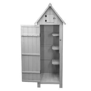 Wooden Garden Storage Shed - Grey