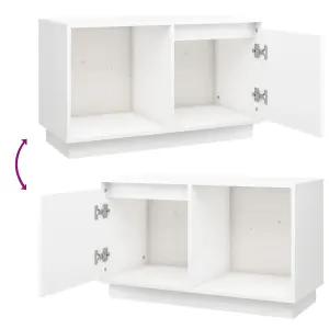 Berkfield TV Cabinet White 74x35x44 cm Solid Wood Pine