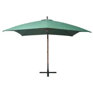 Berkfield Hanging Parasol 300x300 cm Wooden Pole Green