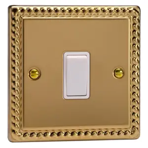 Varilight 1-Gang 10A Intermediate Rocker Switch Georgian Brass