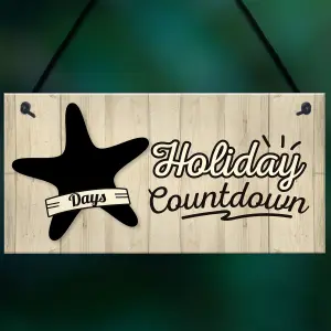 Red Ocean Chalkboard Holiday Countdown Hanging Sign Plaque Friendship Family Door Sign Gift