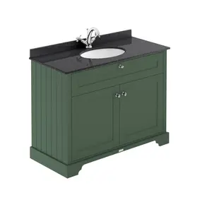 Old London 1000mm Free-standing Single Vanity Unit Black / Twilight Blue