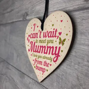 Red Ocean Wooden Heart Gift From Baby To Mummy To Be From Bump Present Baby Keepsake Baby Shower Gift