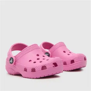 Crocs Pink Littles Clog Girls Baby Sandals, Size: 2/3 (EU 19)