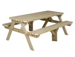 Fortem Rounded Pub Style Picnic Table Benches Set (8ft, Natural finish)