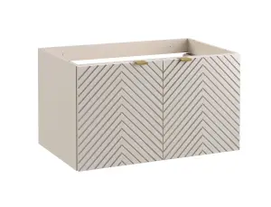 Bathroom Vanity Sink Basin 800mm Modern Wall Hung Cabinet Herringbone Beige Cara