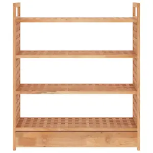 Shoe Rack with Drawer 70x27x81 cm Solid Wood Walnut