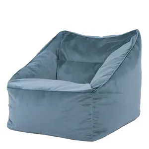 icon Natalia Velvet Armchair Bean Bag Mineral Blue Giant Bean Bag Chair