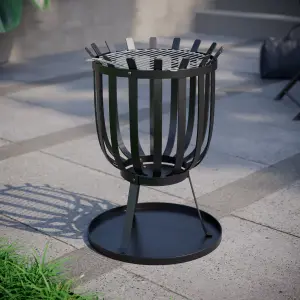 Fire Vida Black Square Portable Steel Brazier Outdoor