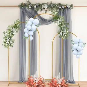 3pcs 180/200/220cm Height Gold Metal Arch Wedding Backdrop Stand Prop Decor