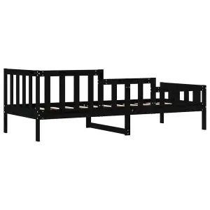 Berkfield Day Bed Black 90x190 cm Solid Wood Pine