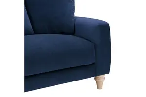 Covent 3 Seater Sofa With Scatter Back Cushions, Navy Blue Velvet