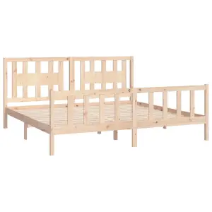 Berkfield Bed Frame with Headboard Solid Wood Pine 200x200 cm