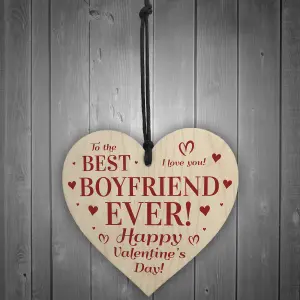 BEST BOYFRIEND Gift For Valentines Wood Heart Gift For Boyfriend Gift For Men