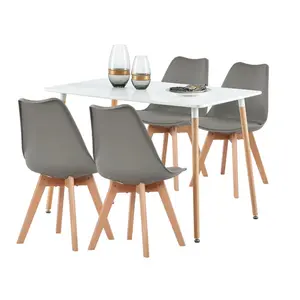 Nero 4 - Person Dining Set Grey / White