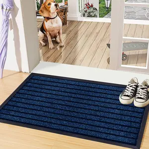 Kissy Non Slip Doormat Blue / 80cm W x 150cm L