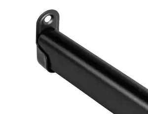 Wardrobe hanging rail with end support and screws, oval - up to 1200mm - BLACK