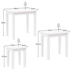 Analynn 3 Piece Nest of Tables White / White