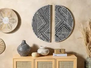 Beliani Boho Wall Decor MANDAU Glass Black